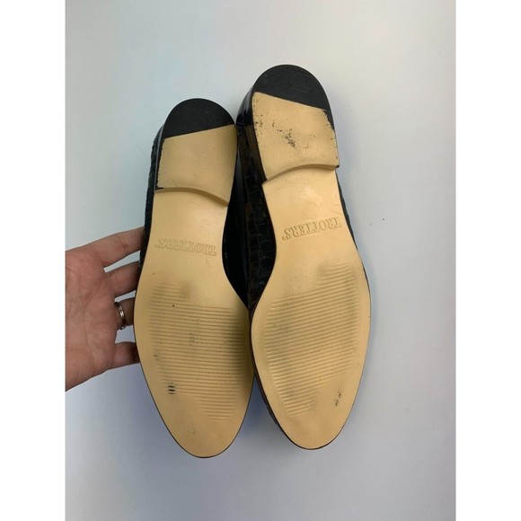 Trotters Liz Black Woven Leather Loafer Slip On Almond Toe Dress Shoe Womens 8 M - Picture 12 of 12